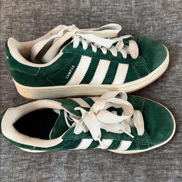 Adidas Campus Green and White Suede Sneakers - Women’s Size 8 - Picture 3 of 6